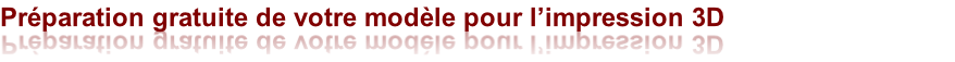 Préparation gratuite de votre modèle pour l’impression 3D
